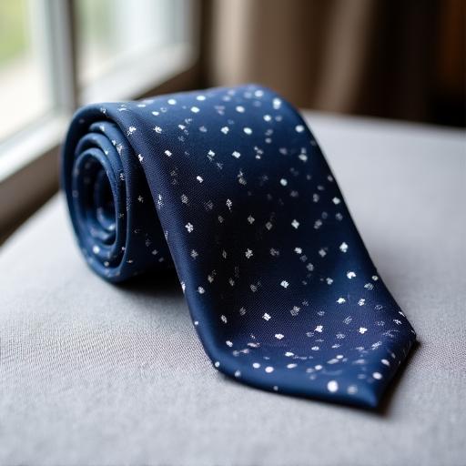 Cravatta in seta blu navy con micro motivi nautici